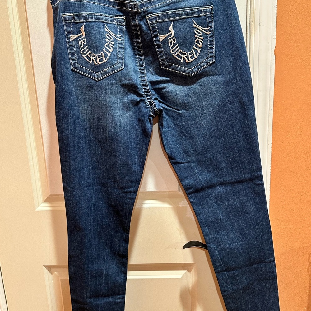True Religion Blue Skinny Jeans with Tapered Fit NWOT - Picture 4 of 7
